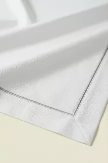 Biały Obrus ze Srebrną Bizą 140x260 QUEEN