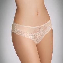 Figi damskie laserwo cięte z koronką Lucinda beżowe