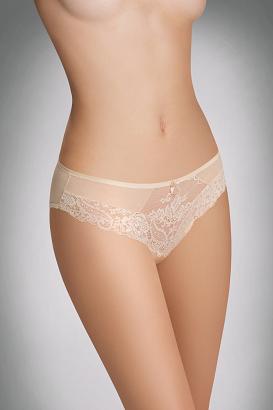 Figi damskie laserwo cięte z koronką Lucinda beżowe