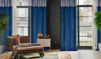 Zasłona gotowa na przelotkach ELEN 140x250 Eurofirany granatowy/szampański