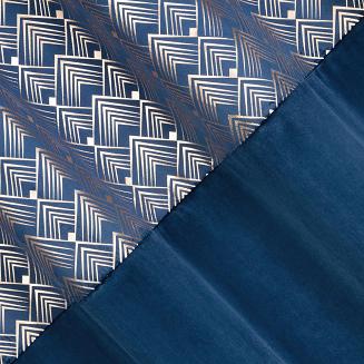 Zasłona gotowa na przelotkach ELEN 140x250 Eurofirany granatowy/szampański