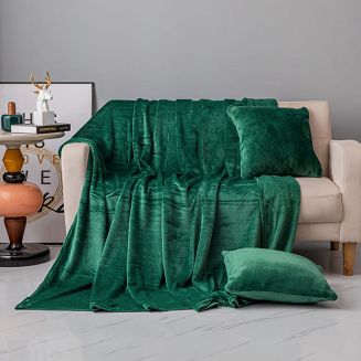 Koc narzuta z mifrofibry na fotel Solo 75x150 zielona