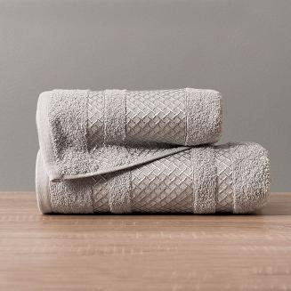 Ręcznik bawełniany LIONEL 50x90 jasnoszary ze srebrną bordiurą
