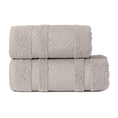 Ręcznik bawełniany LIONEL 50x90 jasnoszary ze srebrną bordiurą