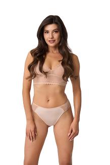 Brazyliany damskie z koronką 208 beżowe