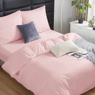 Pościel satyna bawełniana 140x200 SIN jednobarwna pudrowa