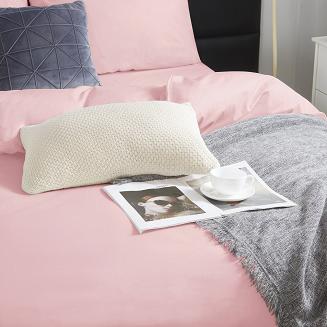 Pościel satyna bawełniana 140x200 SIN jednobarwna pudrowa