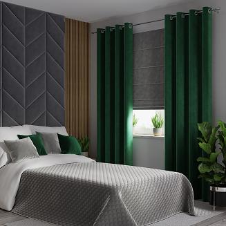 Zasłona gotowa na przelotkach VELVI 140x260 butelkowa