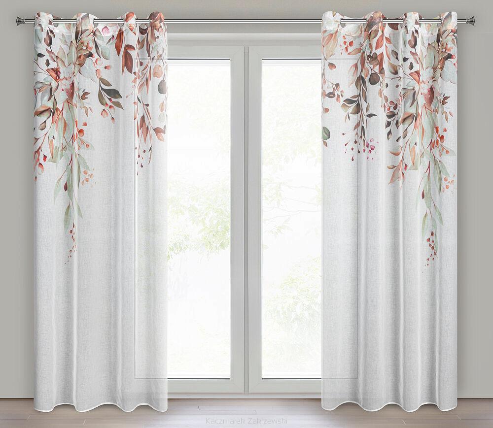 Zasłona gotowa na przelotkach MEG Eurofirany biały