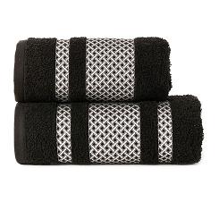 Ręcznik bawełniany LIONEL 70x140 czarny ze srebrną bordiurą
