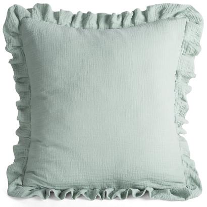 Poszewka dekoracyjna MUSLIN 45x45 Eurofirany szałwiowa z falbaną