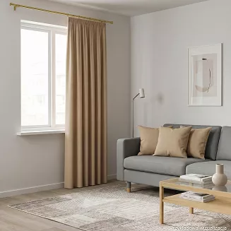 Zasłona gotowa na taśmie MILAS 140x260 ciemnokawowa