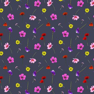 Piżama damska LUNA kod 624 amarantowa granatowa w polne kwiaty