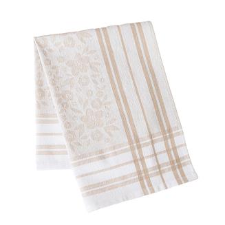 Ścierka kuchenna bawełna egipska FIOŁKA 50x70 kwiaty kratka beżowa