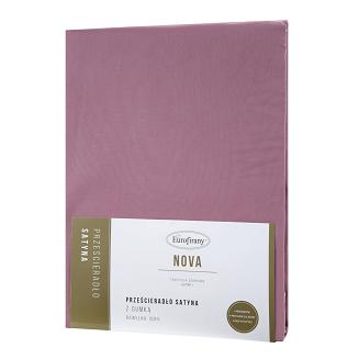 Prześcieradło satynowe z gumką NOVA3 100x200 Eurofirany ciemnoróżowy