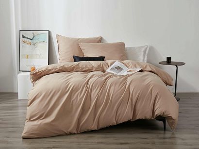 Pościel satyna bawełniana Queen Premium 220x200 biała ze złotą lamówką
