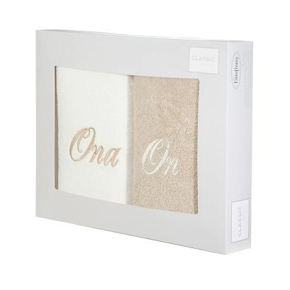 Komplet ręczników On-Ona 2 szt. 70x140 Eurofirany kremowy / beżowy