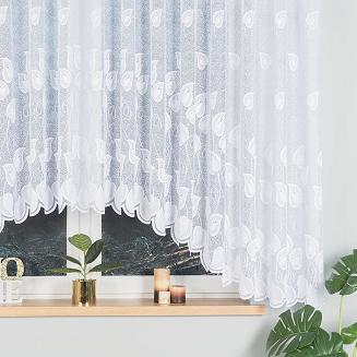 Firanka żakardowa gotowa na żabki NORA 400x160 biała