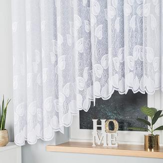 Firanka żakardowa gotowa na żabki NORA 400x160 biała