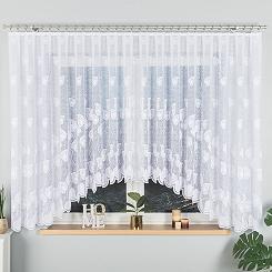 Firanka żakardowa gotowa na żabki NORA 400x160 biała