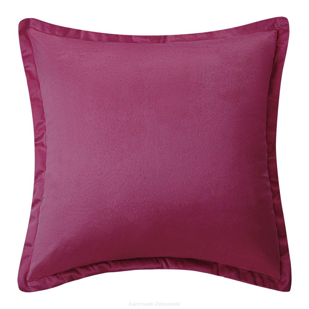 Poszewka dekoracyjna SOFT 40x40 welurowa bordowa z lamówką