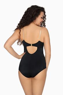 Strój kąpielowy jednoczęściowy full cup SKJ 46 czarny złote wstawki