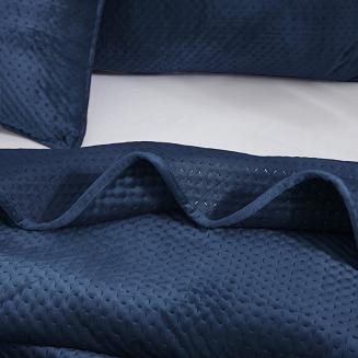 Narzuta dekoracyjna MAYA 200x220 welurowa pikowana granatowa