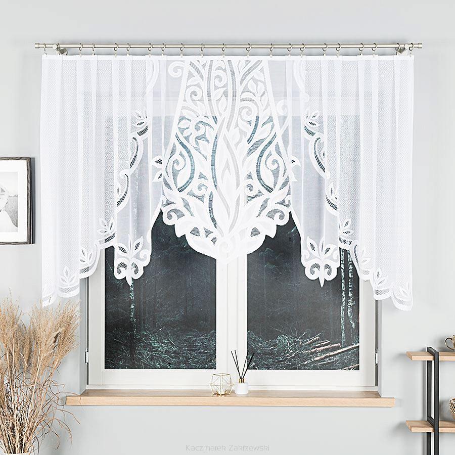 Firanka żakardowa gotowa na żabki POLA 300x120 biała