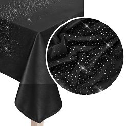 Bieżnik dekoracyjny SHINY 40x140 welurowy czarny z kryształkami