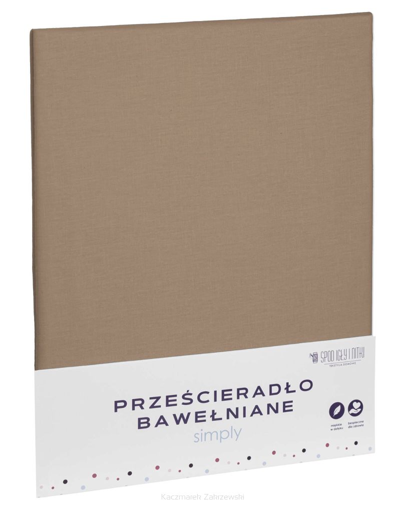Prześcieradło bawełniane bez gumki SIMPLY 220x240 cappucino