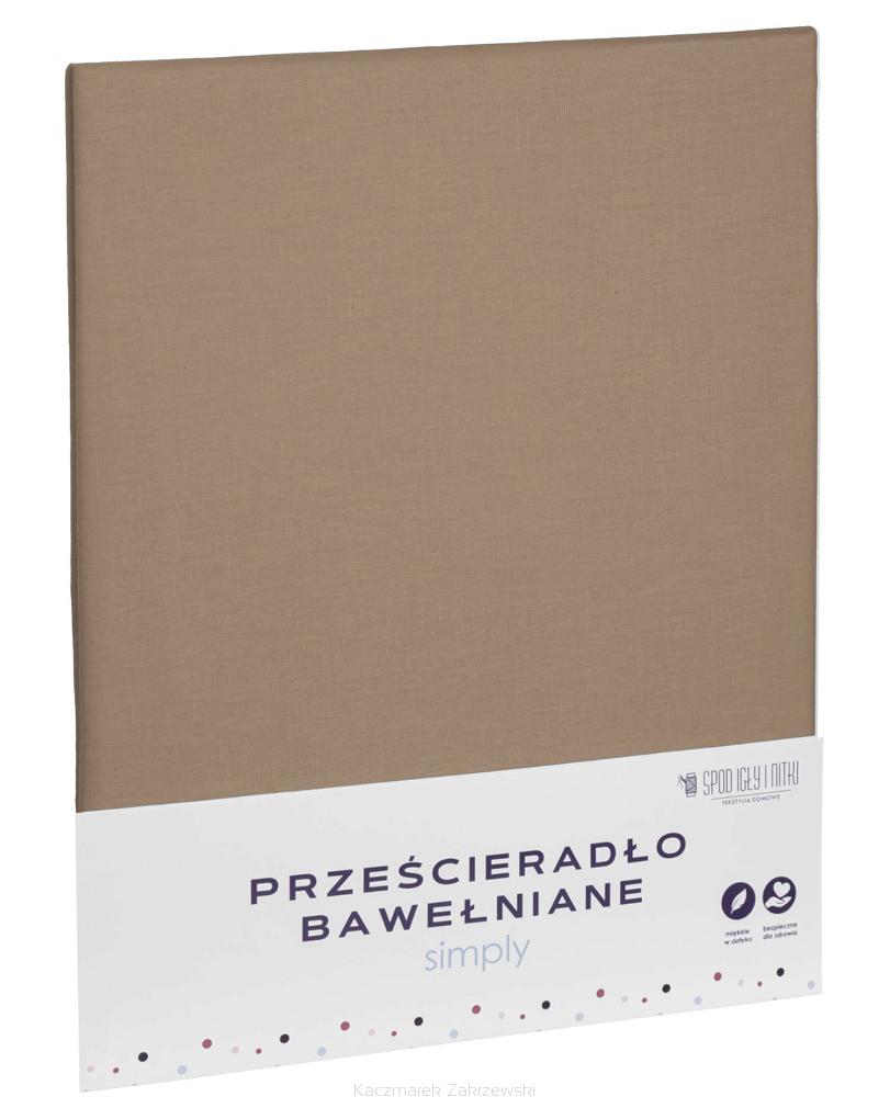 Prześcieradło bawełniane bez gumki SIMPLY 220x240 cappucino