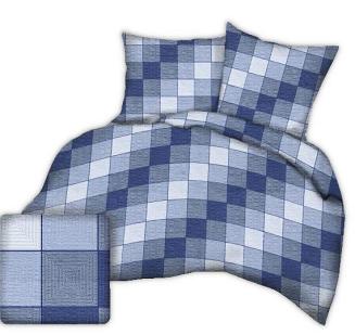 Pościel z kory 140x200 wzór piknikowa krata granatowa