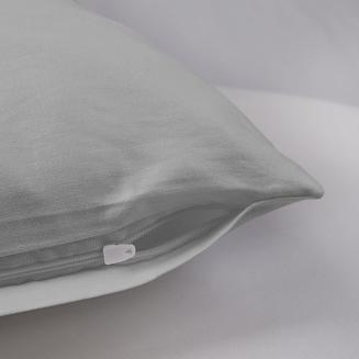 Poszewka satyna bawełniana 50x60 jednobarwna popielata