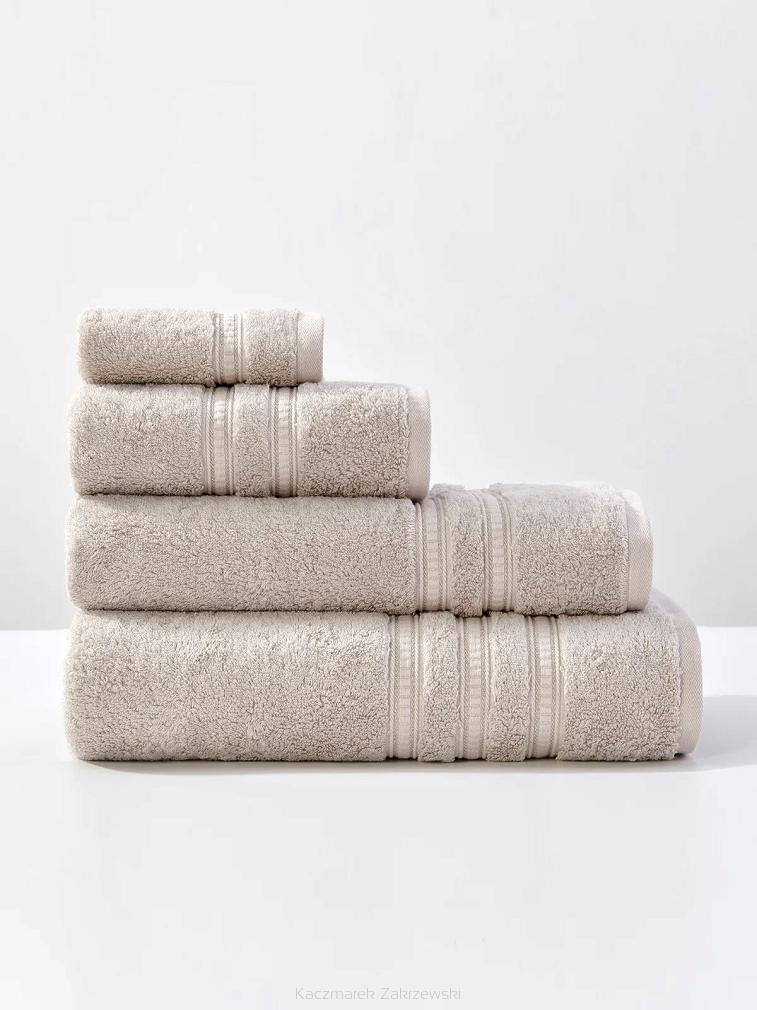 Ręcznik bambusowy Harmony 50x90 kaszmirowy ze srebrną bordiurą