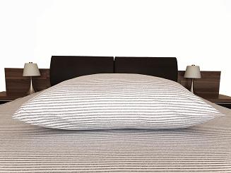 Pościel jersey 160x200 biała w szare przecierane paski