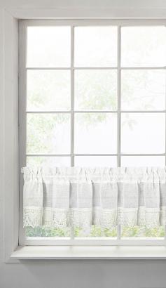 Firana gotowa zazdrostka DORIS 150x30 Eurofirany kremowa koronka