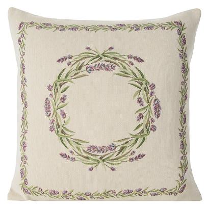Poszewka dekoracyjna gobelin 45x45 Eurofirany naturalna kwiaty lawenda