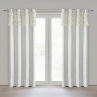 Zasłona gotowa na przelotkach ROSES 140x250 Eva Minge Eurofirany kremowy