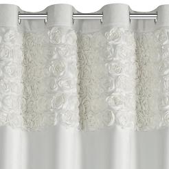 Zasłona gotowa na przelotkach ROSES 140x250 Eva Minge Eurofirany kremowy
