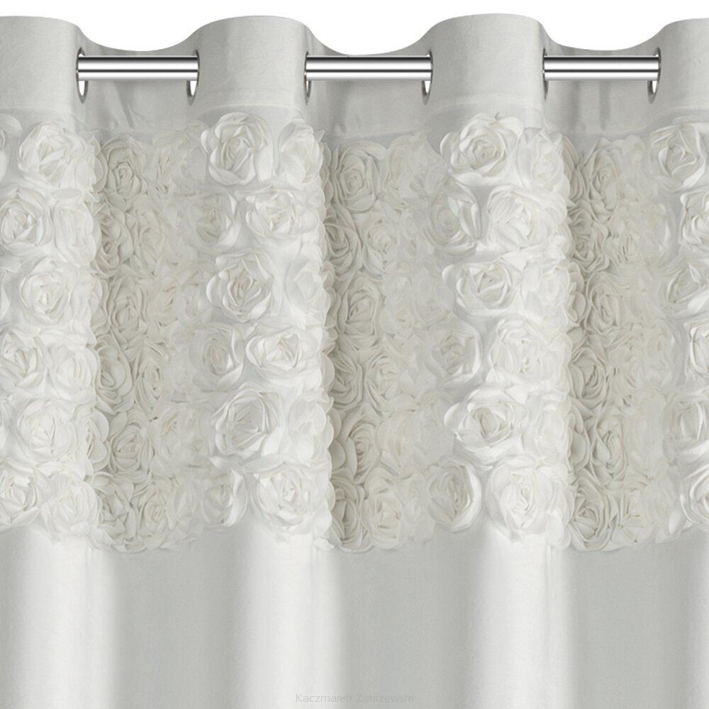 Zasłona gotowa na przelotkach ROSES 140x250 Eva Minge Eurofirany kremowy
