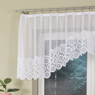 Firanka żakardowa gotowa na szelkach MALWINA 310x80 biała