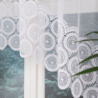 Firanka żakardowa gotowa na szelkach MALWINA 310x80 biała
