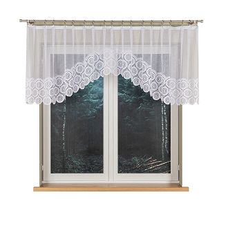 Firanka żakardowa gotowa na szelkach MALWINA 310x80 biała