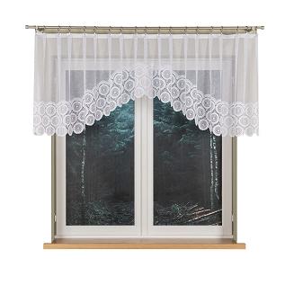 Firanka żakardowa gotowa na szelkach MALWINA 310x80 biała