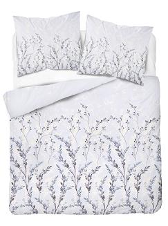 Pościel satynowa 220x200 Detexpol szara grafitowa gałązki