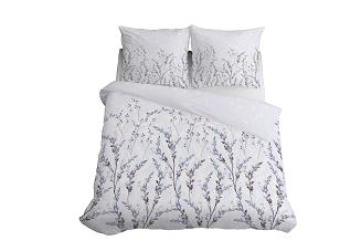 Pościel satynowa 220x200 Detexpol szara grafitowa gałązki