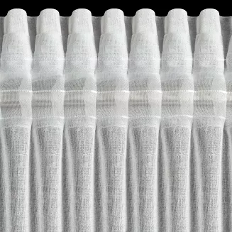 Firana gotowa na taśmie ROSALY 140x270 Eurofirany kremowa z etaminy beżowy haft kwiaty róże