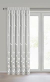 Firana gotowa na taśmie ROSALY 140x270 Eurofirany kremowy