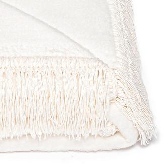 Koc bawełniano-akrylowy 150x200 biały