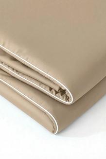 Pościel bambusowa 220x200 ciemnobeżowa z białą bizą